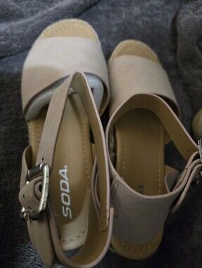Soda Nude Blush Slingback Sandals